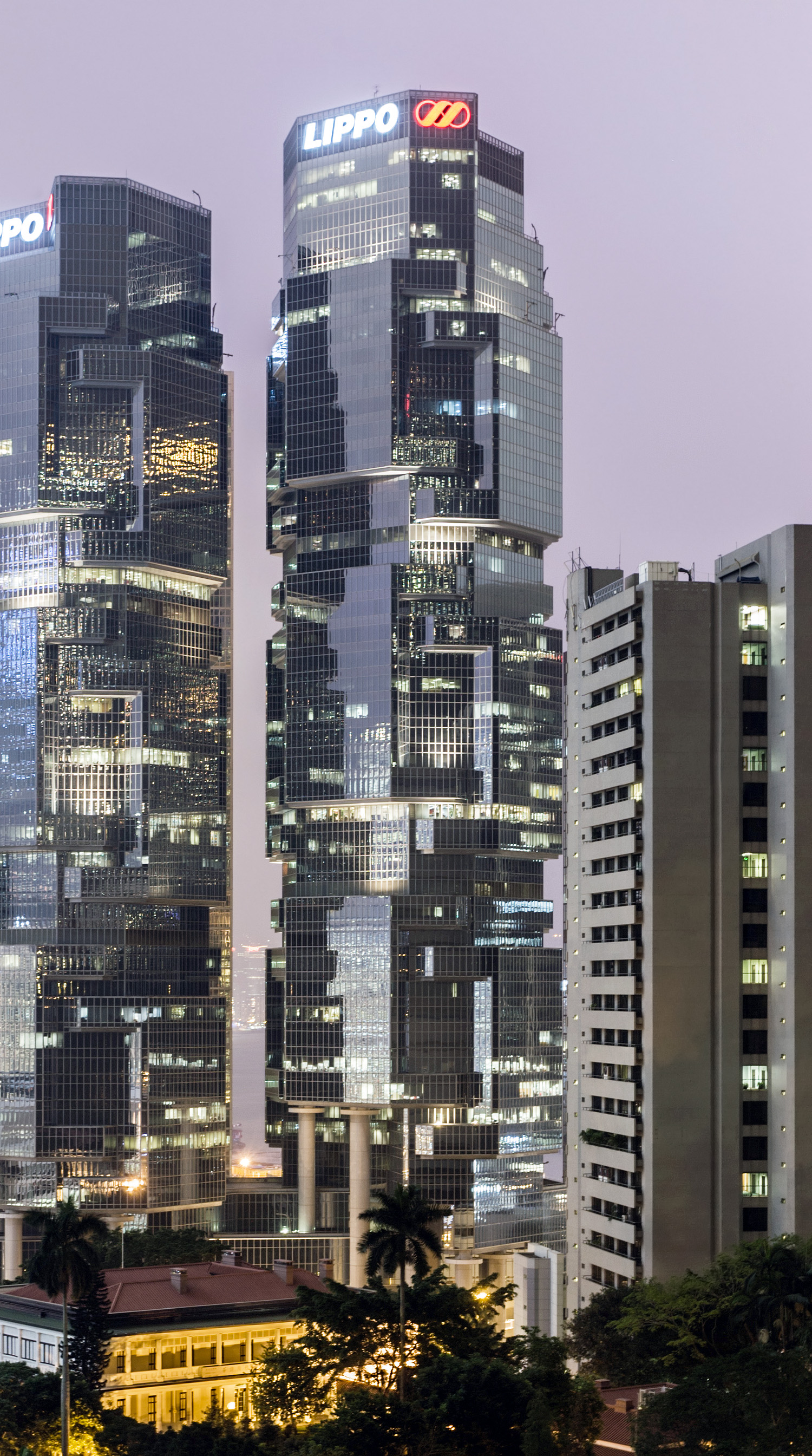 Lippo Tower, Hong Kong - View from Hong Kong Park Vantage Point. © Mathias Beinling